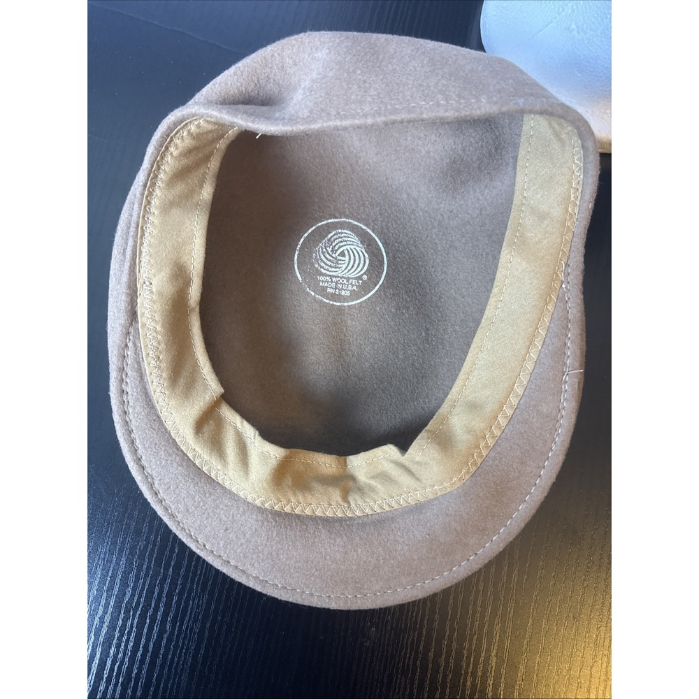 Vintage Wool Felt Made In The USA Newsboy Cabbie Hat Cap Classic Grandpacore - Picture 7 of 8